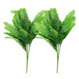 PATIKIL 人工緑植物 2個7束のペルシャ葉の葉の草の茎 家庭用結婚式庭オフィス装飾パーティーテーブル裏庭屋内用 緑