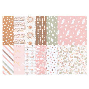 PATIKIL 12x12" XNb vubNpy[p[ 24 ʃt[X^CNtgy[p[ ʐ^fR[VW[iDIYJ[hp NGCeBuV[g sN