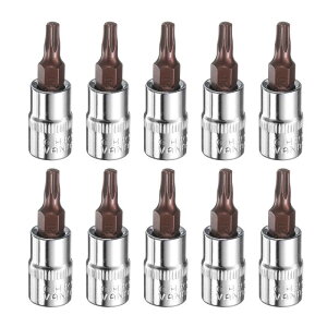 uxcell 10��T20�g���N�r�b�g�\�P�b�g1/4�X�N�G�A�h���C�u�X�^�[6�_S2��CR-V�X�`�[���\�P�b�g���`�F�b�g�����`�r�b�g �V���o�[���b�h