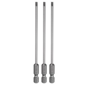 "uxcell 3pcs SL3 �X���b�g�h���C�o�[�r�b�g 3 mm �X���b�g��[ 1/4"" �Z�p�V�����N 110mm (4.33"") �����C�t���b�g�w�b�h S2 �X�`�[���h���C�o�[�r�b�g�H�Ɨp�p���[�X�N�����[�h���C�o�[�r�b�g"