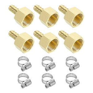 uxcell 6̐^Jz[Xo[utBbeBO 3/8"o[u×1/2" N PT^Jo[upCvtBbeBOA_v^[ 6̃z[XNvt