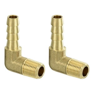 uxcell �^�J�z�[�X�o�[�u�G���{�[�t�B�b�e�B���O2�� 1/4" Barbx1/8" N PT ���X 90�x�^�J�o�[�u�p�C�v�t�B�b�e�B���O ���R����C�p