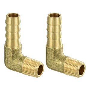 uxcell �^�J�z�[�X�o�[�u�G���{�[�t�B�b�e�B���O2�� 5/16" Barbx1/8" N PT ���X 90�x�^�J�o�[�u�p�C�v�t�B�b�e�B���O ���R����C�p
