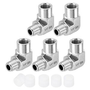 uxcell 5 G1/4"XxG1/4"IX90xo[XgbNXg[gG{[ 304XeX|pCvpA_v^[ YƐpیP[Xt Vo[