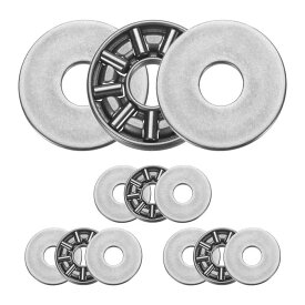 uxcell 4セットAXK0619+2ASスラストニードルローラーベアリングとワッシャー 6x19x4mmクロム鋼ニードルローラーベアリング P5（a beC 5）