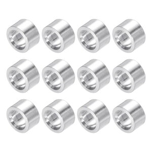 uxcell �A���~�j�E���X�y�[�T�[���E���h�J����1/5"�O�ax 1/8"���ax 0.12"�����A���C�|���b�V���[�u�b�V���O��˂����݃X�y�[�T�[�v�� �[���d�グ �z�[�����J�[�A�N�Z�T���[�p12�p�b�N