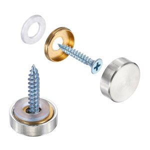 uxcell 6�Z�b�g �X�N�����[�J�o�[�L���b�v�^�J���t���b�g�~���[�p�����l�W�L���b�v �T�C���L���E�n�[�h�E�F�A�E���z�p���a16mm�V���o�[�w�A���C���d�グ