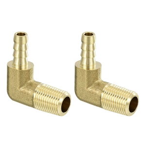 uxcell �^�J�z�[�X�o�[�u�G���{�[�t�B�b�e�B���O2�� 3/16" Barbx1/8" N PT���X 90�x�^�J�o�[�u�p�C�v�t�B�b�e�B���O ���R����C�p