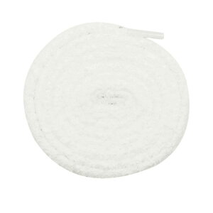 Elerevyo 1 Pair Round Fuzzy Shoe Laces for Sneakers, 0.28'' Fluffy Fat Soft Shoelaces Shoestrings for Casual Hiking Shoes White 140cm/55.12