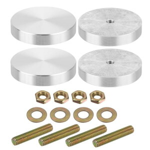 uxcell M8�X���b�h 55 mm���a 10 mm���� �~�`�A���~�f�B�X�N 4�Z�b�g ���t���l�W�t�� �K���X�e�[�u���g�b�v �A���~���~�`�f�B�X�N�A�_�v�^�[ �K���X�e�[�u�� �e�B�[�e�[�u���p