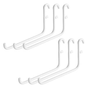 uxcell 6�Z�b�g �y�O�{�[�h�t�b�N 3.7×2.4�C���` ������ 5×16mm���Ή� L�^ ���[�t�b�N �z���C�g �K���[�W�E�������E�ǎ��[�p