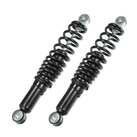 VekAuto 1ペアのオートバイリアサスペンションショック 320mmのリアエアサスペンションショックストラットスプリング オートバイ用ユニバーサル 耐久性のあるスチール製 黒 左右対応