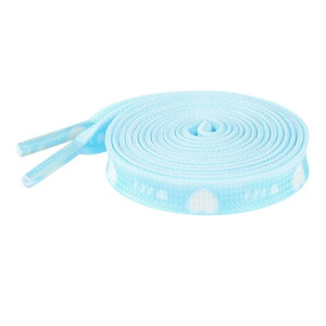 Elerevyo Flat Shoestrings Heart Printed Shoe Lace for Sneakers Athletic Shoelaces 1 Pair Light Blue 140cm/55.1