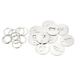 PATIKIL �i���o�[�L�[�^�O 30mm�X�e�����X�X�`�[��1-10�ԍ�ID�^�O�L�[�`�F�[�� �����O�t�� �n�E�X���b�J�[