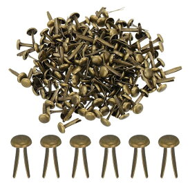 PATIKIL 8 x 15 mm ミニブ ラッド 200個 紙留め具 ブロンズ色