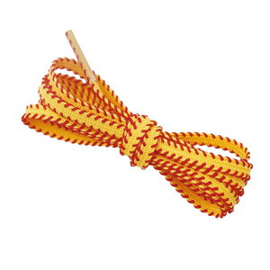 Elerevyo Flat Colorful Shoelaces Work Boot Laces Fashion Shoe Laces for Sneakers 2 Pairs Yellow-Red 80cm/31.50