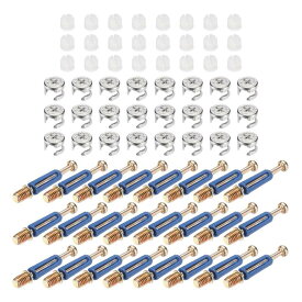 uxcell 24セット家具用キャムロック 40mmキャムロックナットとスクリュー 3 で 1家具接続用ファスナー ダボ偏心ホイールプリインサートナット付きキャビネット書棚用 ブルー