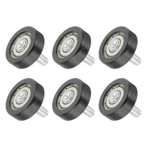 uxcell 6�Z�b�g �����o�����[���[ 26mm×8mm �z�C�[�� 6mm�i�t�� �i�C�����x�A�����O���[���[ �����o���v�[���[ �x�A�����O�����p�z�C�[�� ���p�X���C�h�h�A�ݕ������ԃK�C�h �� M6×10mm�l�W