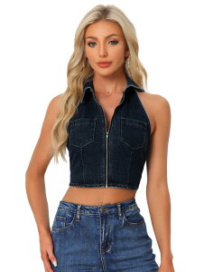 Allegra K ���f�B�[�X �W�b�p�[�A�b�v �ݕt���m�[�X���[�u �W�[���Y �R���Z�b�g�p �z���^�[�l�b�N �f�j�� �g�b�v �u���b�N�u���[ XL