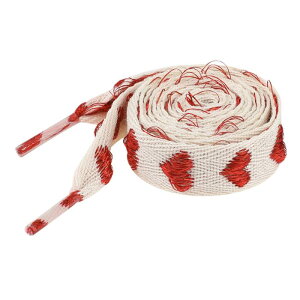 Elerevyo 2 Pairs Flat Glitter Shiny Shoe Laces, Metallic Heart Shoelaces Beige-Red Heart 120cm/47.2"