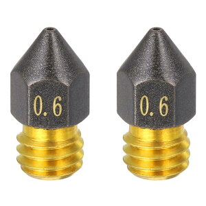 uxcell 0.6mm MK8�^�J�m�Y�� 2�Z�b�g M6�l�W PTFE�R�[�e�B���O�m�Y���L�b�g 3D�v�����^�[�A�N�Z�T���[ �����Ή� ��[�s�� �ϖ��Ր� MK3S Mini 3D�v�����^�[�z�b�g�G���h�����p�`�b�v