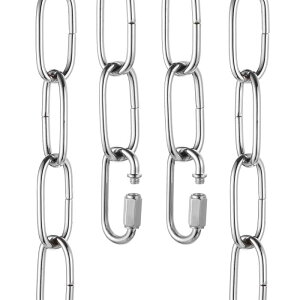 uxcell 6ft �Ɩ��p�`�F�[�� 4mm/0.16���[�v�����^���y���_���g�V�����f���A�`�F�[�������p �N�C�b�N�����N ���b�N2�t�� �v�����g�y���_���g/�Ɩ����p ���C�g�V���o�[