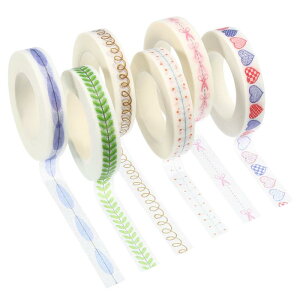 PATIKIL 8mm x 10m ae[v 6 }XLO ȔSXebJ[ DIY A[g Ntg bsO fR[Vp (`F[ T[N n[g t ͂)