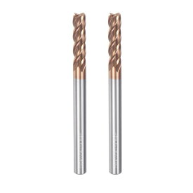 uxcell 2個セット 6mm直径 6mmシャンク スクエアノーズエンドミル 4枚刃 HRC55カーバイドAlTiNコーティングCNCルータービットカッターツール エンドミル加工用 CNC加工用 黒色