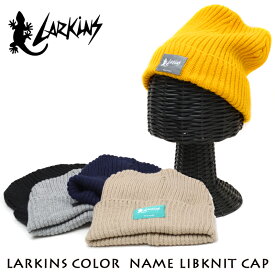 【全品送料無料】【メール便限定】 帽子 ニットキャップ レディース メンズ LARKINS ニット帽 ビーニー フェス アウトドア 無地 シンプル フリーサイズ トカゲ 軽量 人気