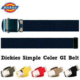 【全品送料無料】【メール便限定】ベルト DICKIES ガチャベルト ディッキーズ レディース カラー GI ベルト 無地 単色 キャンバス 穴なし 32mm カジュアル カラフル ライン メンズ 高校生