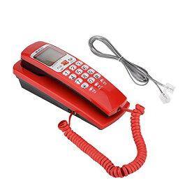 Richer-R 電話機 FSK/DTMF発信者番号電話 クリスタルボタン付き留守番電話 デスク留守番電話(レッド)