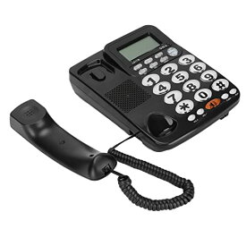 コード付き デジタル電話機 迷惑電話対策機能搭載 電話機 ABS ブラック デスク電話発信者 ID 大きなボタン チルト ディスプレイ コード付き固定電話 ホーム オフィス ホテルの部屋用