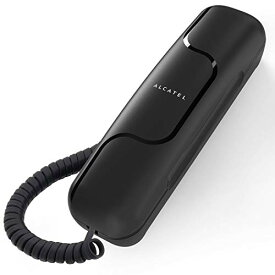 ALCATEL (アルカテル) T06 電話機 シンプル 固定電話機 ビジネスフォン 電話 電源不要 コンパクト 小型 卓上 壁掛け アナログ回線 受付用 オフィス用 家庭用 ブラック