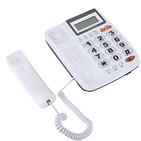 電話機 VBESTLIFE 通話時間の記録 着信番号表示 拡張機能セット デスク 有線固定電話機 ホーム オフィス ホテル用 (ホワイト)
