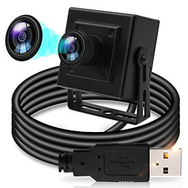ELP Webカメラ 500万画素 広角 170度魚眼レンズ HDミニUSBカメラ Aptina MI5100 CMOSセンサーウェブカメラ Windows/Mac/Linux/Andorid 5MP Web会議用カメラ pc 外付けカメ