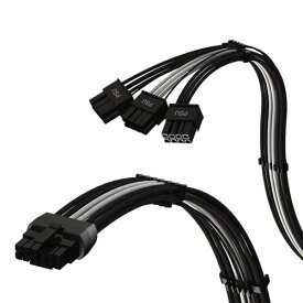 LINKUP - AVA PCIE 5.0 モールド&はんだ付き 16ピン（12+4ピン）to 3x8ピン | 16AWG スリーブ付き | RTX40 & RTX30 FE GPUs と互換性あり | Corsair PSU 専用設計