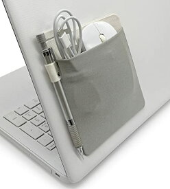 AZUSA 貼るポケット スリーブ ケース シール ガジェット ポーチ ノートパソコン PC タブレット マウス タッチペン HDD ケーブル 小物 貼り付け 収納 (グレー)