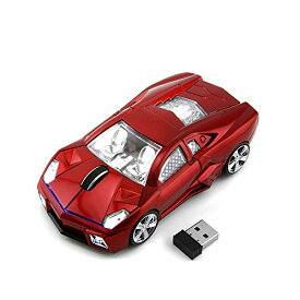 Fmlyhom 車型マウス ワイヤレス カーマウス 無線 車の形状 おしゃれ かっこいい見た目 小型 軽量 2.4Ghz 光学式 3ボタン 左右対称 USBレシーバー付き 子供用/小さい手用 PC ノートパソコン コンピューター Macb