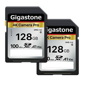 Gigastone SDカード 128GB 2枚セット メモリーカード A1 V30 U3 Class 10 SDXC 高速 4K UHD & Full HD ビデオ Canon Nikon など デジタルカメラ 一眼レフ対応 ミニケース