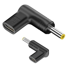 全22種 fine-R USB-C 入力 DC 5.5×2.5 mm 出力 19.5V 100W 対応 主に 東芝 Lenovo ASUS acer ノートパソコン PD 充電用 変換アダプター プラグ 高速充電 （PL保険加入品） (0