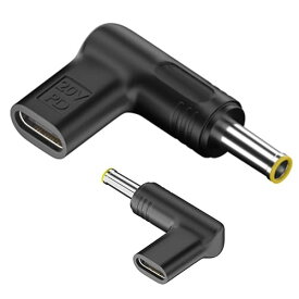 全22種 fine-R USB-C 入力 DC 5.5×3.0mm 出力 19.5V 100W 対応 主に Samsung ノートパソコン PD 変換アダプター プラグ AC充電 高速充電 （PL保険加入品） (16-5530)