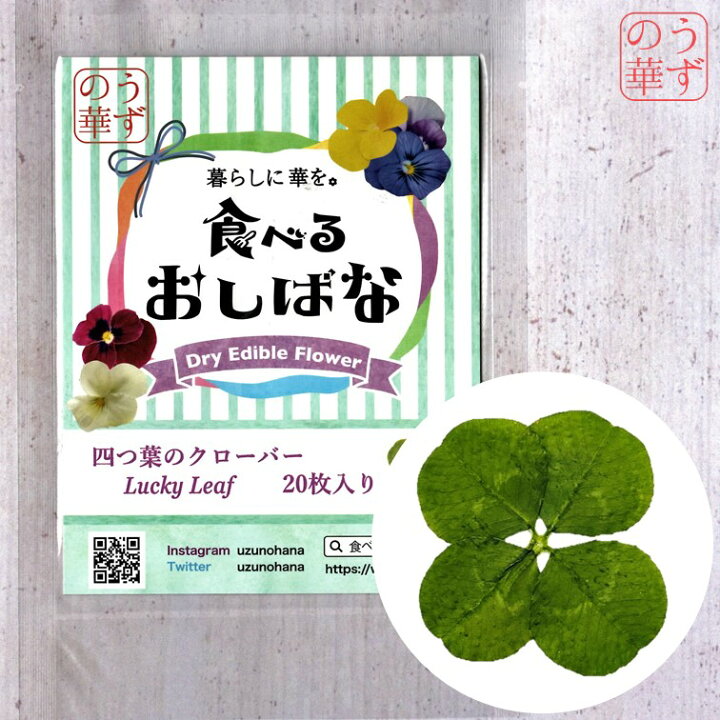 楽天市場 送料無料 ドライエディブルフラワー 食べるおしばな クローバー 四つ葉 枚 うずの華 食用花 ケーキ スイーツ クッキー 飾り 花 国産 押し花 花びら ドライフラワー デコレーション プレゼント メール便 お菓子作り No 1 バレンタイン 乾燥 カクテル
