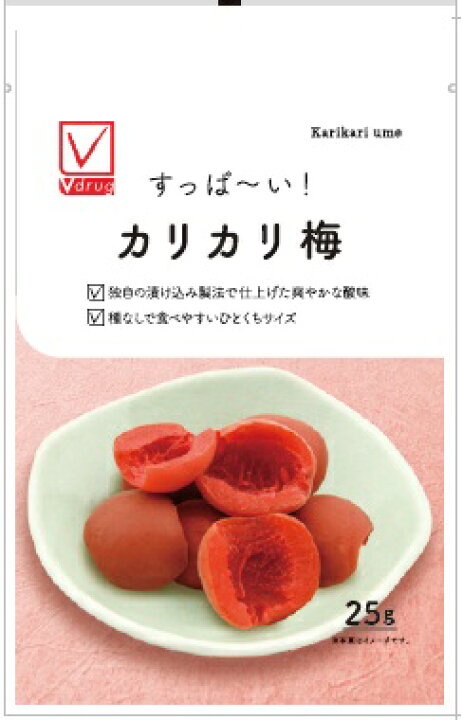 楽天市場】Vチェック カリカリ梅 25g×6個セット［お菓子 梅］ : V 