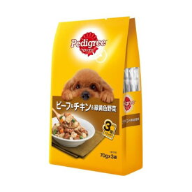 ペディグリー 成犬用 ビーフ＆チキン＆緑黄色野菜 70g×3袋[ペディグリー ドッグフード ウエット]