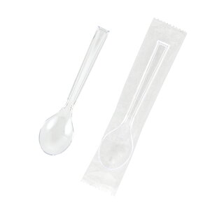 使い捨て ヘイコープラスプーン 12.3cm 透明 単袋 100本入 シモジマ