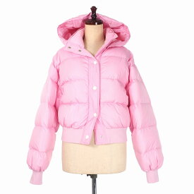 【中古】未使用品 エムエスジーエム MSGM 19AW CROP DOWN JACKET クロップ ダウン ジャケット フーディー 40 ライトピンク 2741MDH16X 国内正規 レディース 【ベクトル 古着】 230226