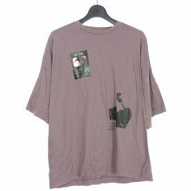 【中古】LIBERUM リベルム クルーネック パッチワーク Tシャツ カットソー 半袖 2 ライトパープル 紫 メンズ 【ベクトル 古着】 230606