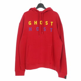 【中古】ラフシモンズ RAF SIMONS 22AW Ghost フーディ ゴースト パーカー ワンポイント M 赤 レッド 222-M160-19004-0030 メンズ 【ベクトル 古着】 230811