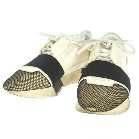 【中古】バレンシアガ BALENCIAGA Race Runner ローカットスニーカー 靴 37 ホワイト 白 422788 レディース 【ベクトル 古着】 240222