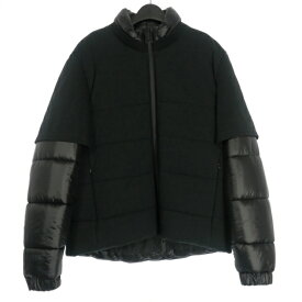 【中古】未使用品 フォーティーフォーレーベルグループ 44 LABEL GROUP バックプリント レイヤード 中綿ブルゾン ジャケット 48 黒 ブラック 61082 国内正規 メンズ 【ベクトル 古着】 240309